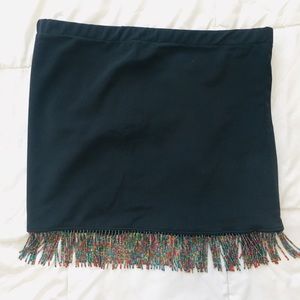 Hand beaded black mini skirt